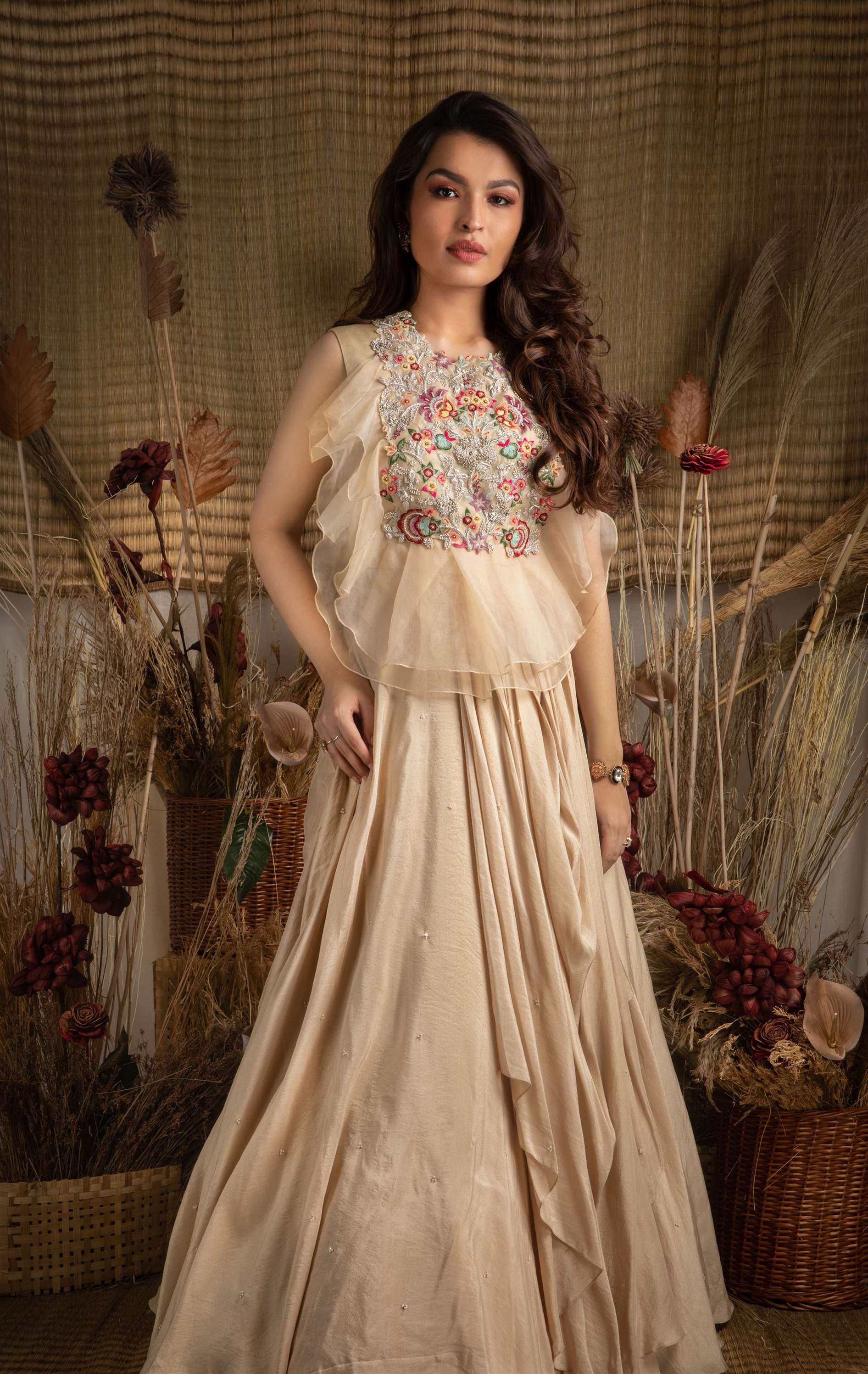 top with draped lehenga skirt – nehhanhata