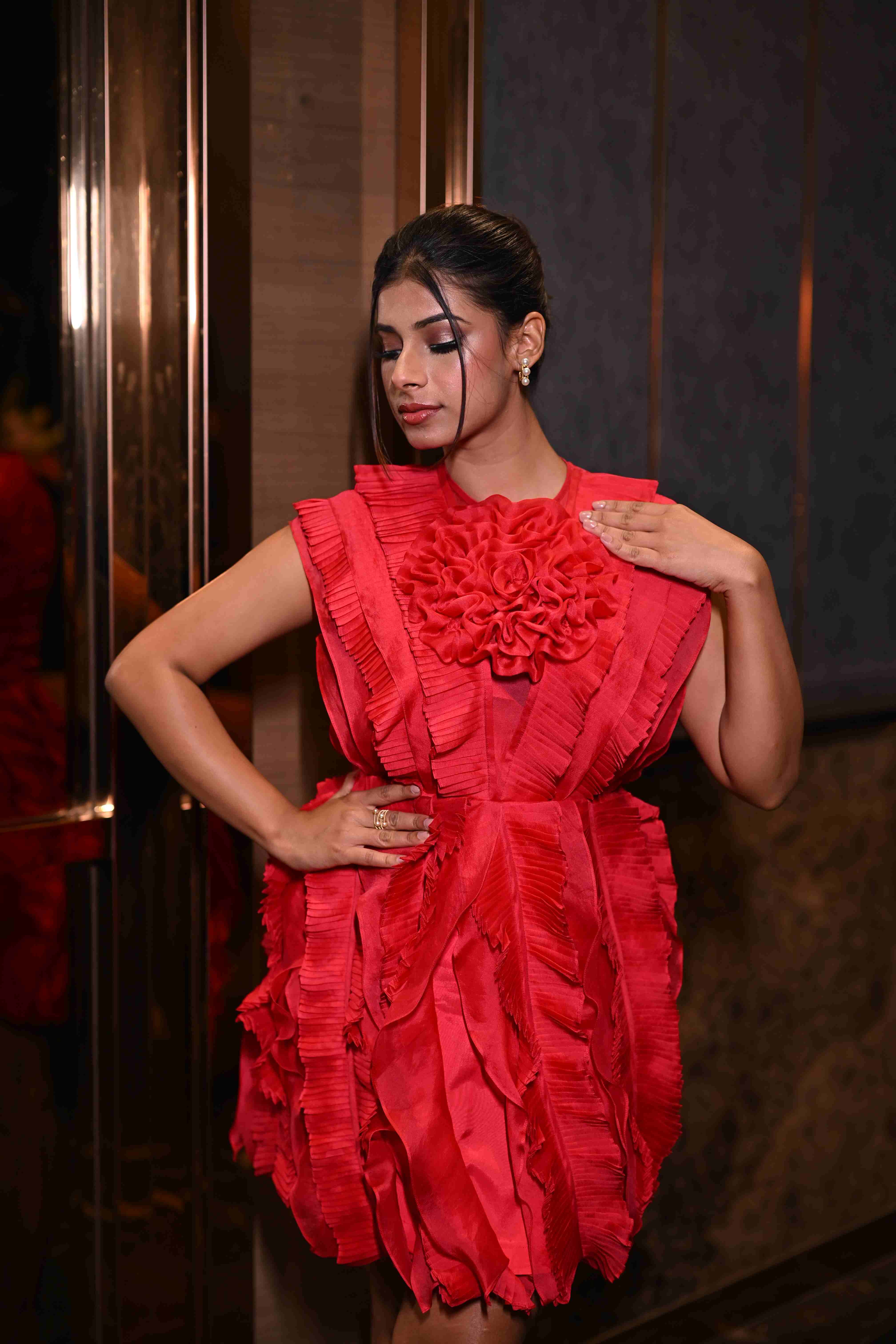 Coral Red Dress nehhanhata Coral Red Dress nehhanhata