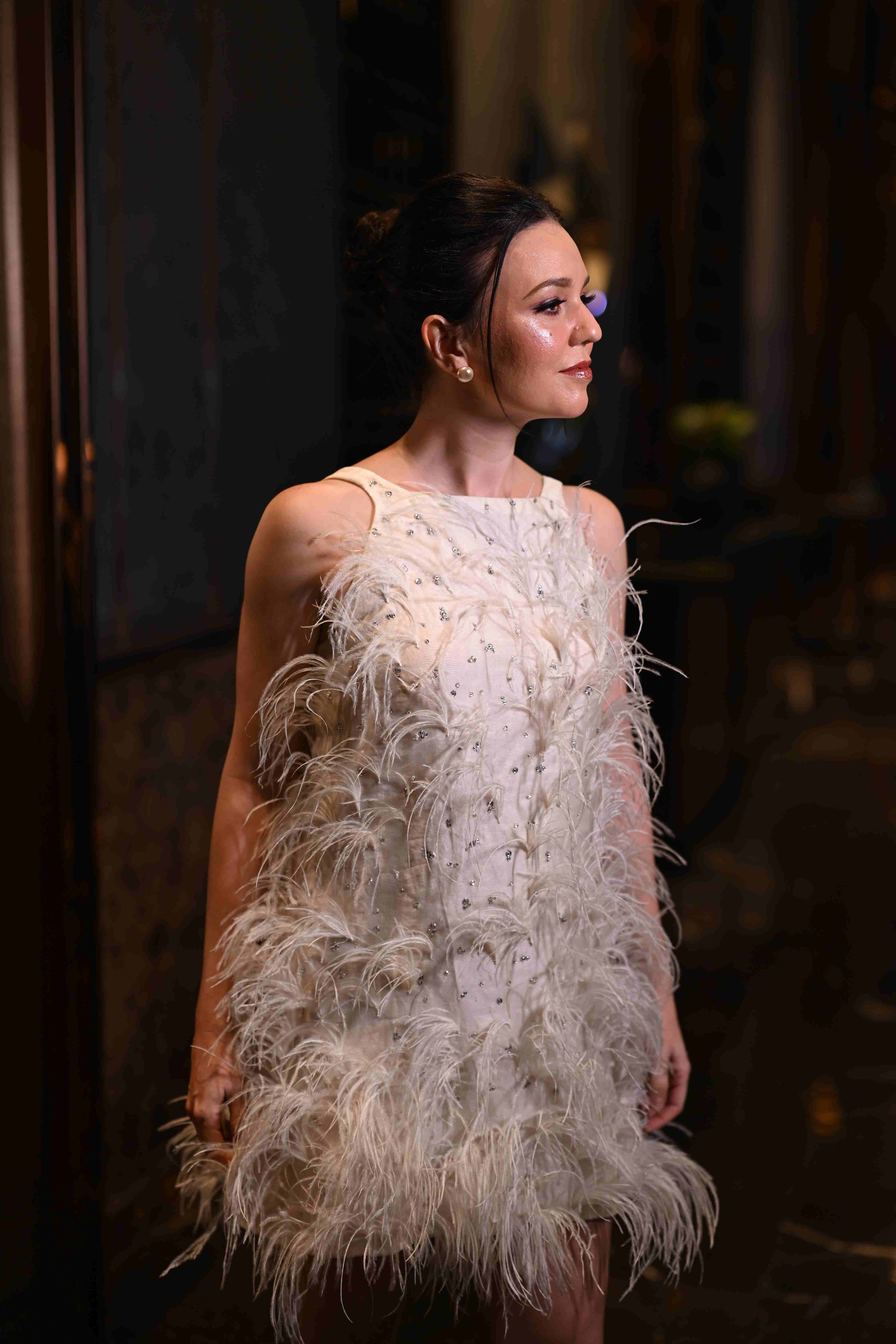 Off White Feather Dress