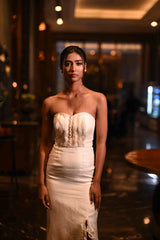 Off White Scallop Dress
