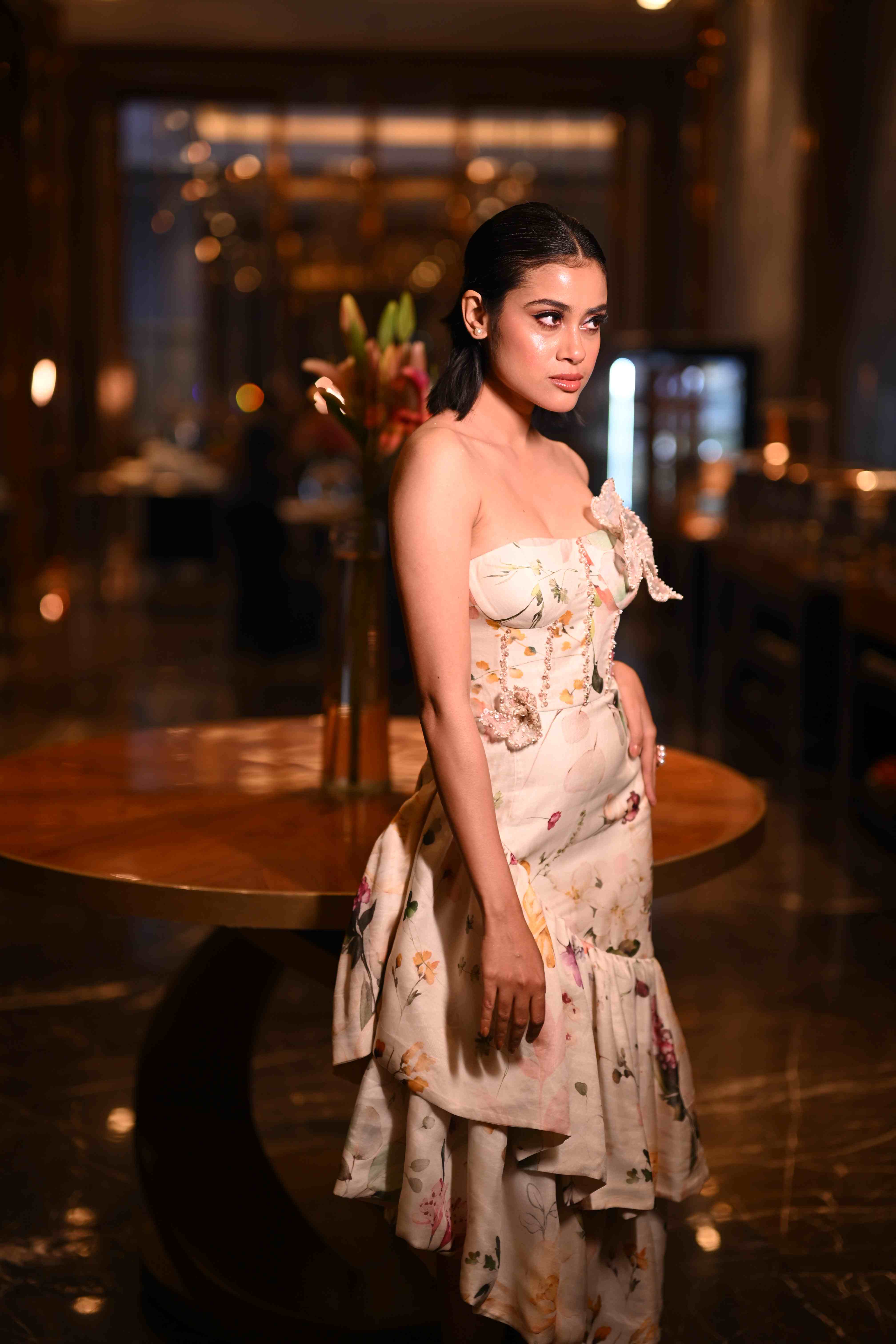 Garden Floral Printed Tube Dress