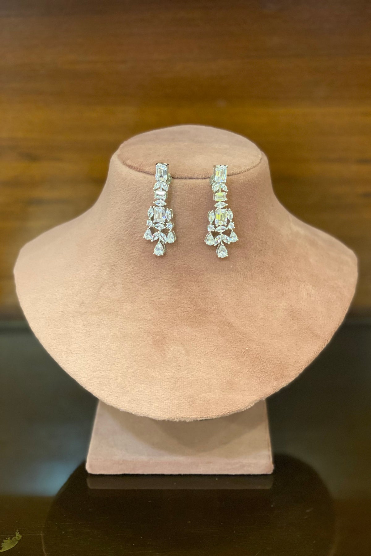 Aalika Small dangler in silver tone