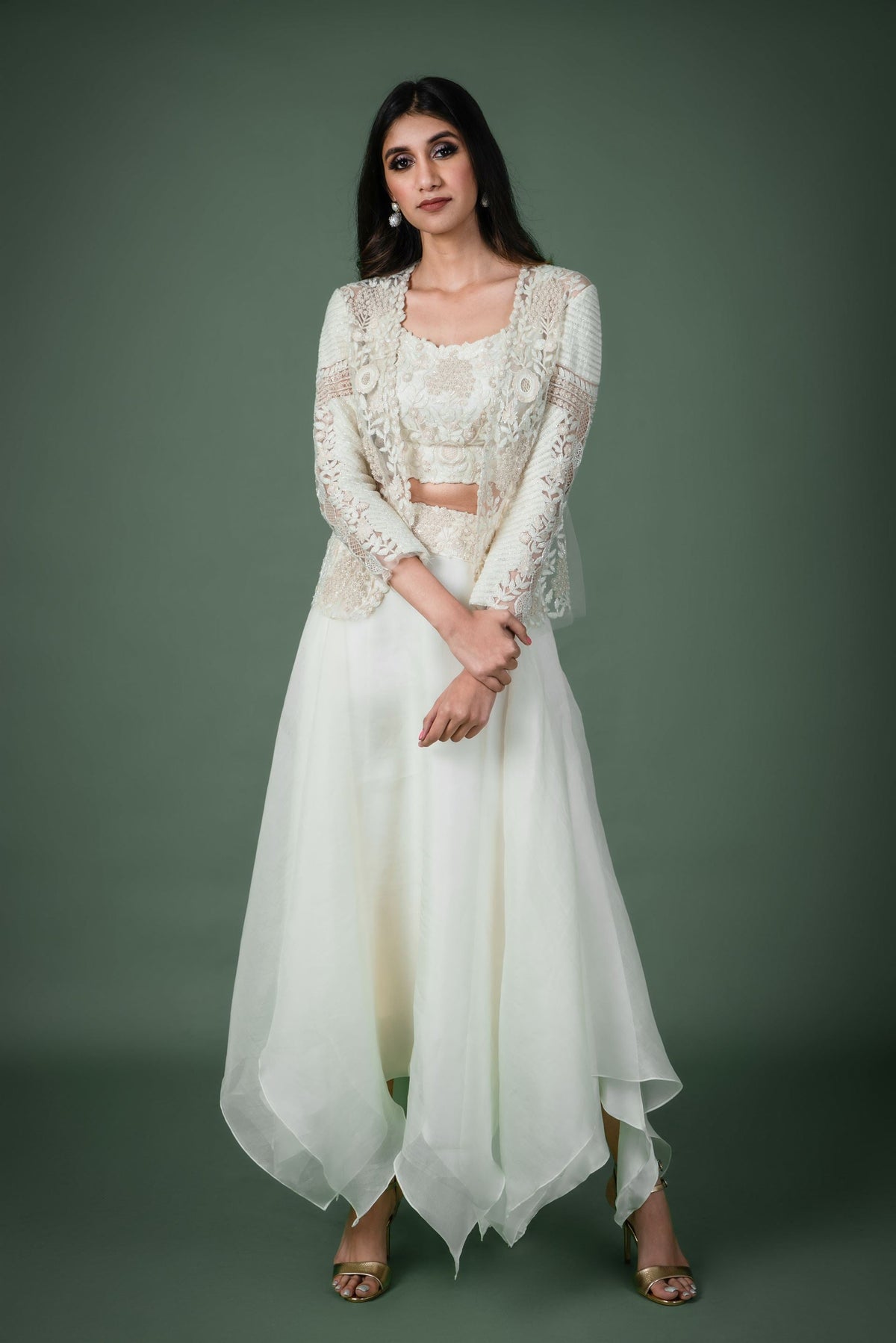 offwhite gown set