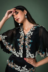 assymetrical skirt and jacket set