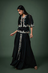 assymetrical skirt and jacket set