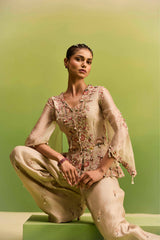 Tissue peplumtop & pant set