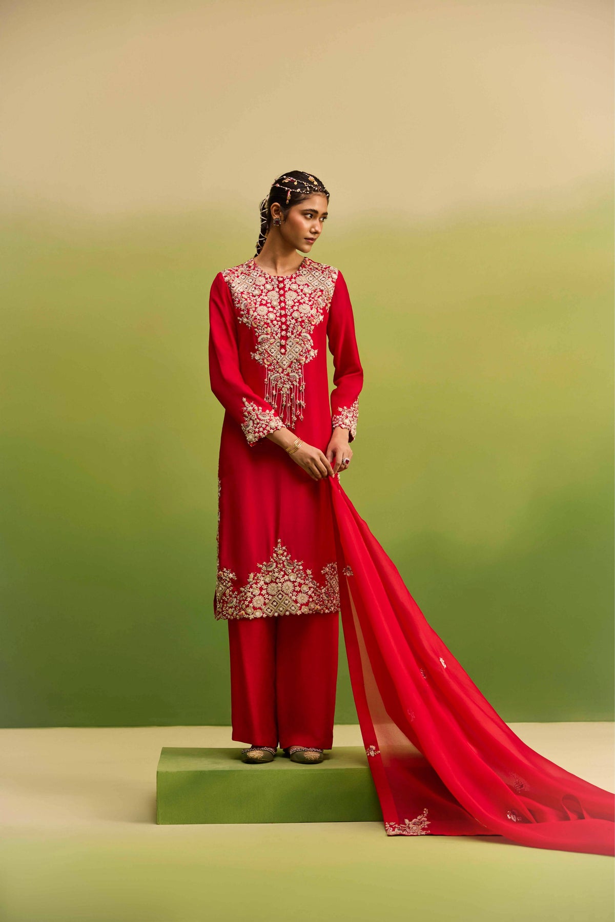 Red Kurta Set