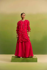 Pink Dori Pearl Emblished Kurta set