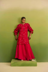 Pink Dori Pearl Emblished Kurta set