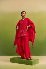 Red Kaftan Tone on Tone Work