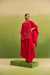 Red Kaftan Tone on Tone Work
