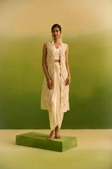 Ivory Tone on Tone Dori Emblished Jacket set