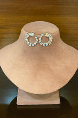Anura White stone circular stud
