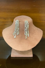 Ambika White stone chain earring