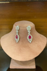 Aara Red and white stone dangler