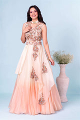 asymetrical jacket lehenga set