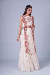 PLEATED SKIRT AND CAPE SET