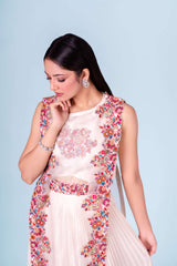 PLEATED SKIRT AND CAPE SET