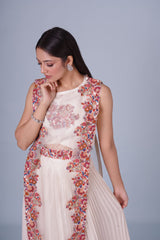 PLEATED SKIRT AND CAPE SET
