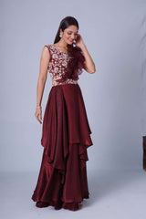 DRAPED SKIRT SET